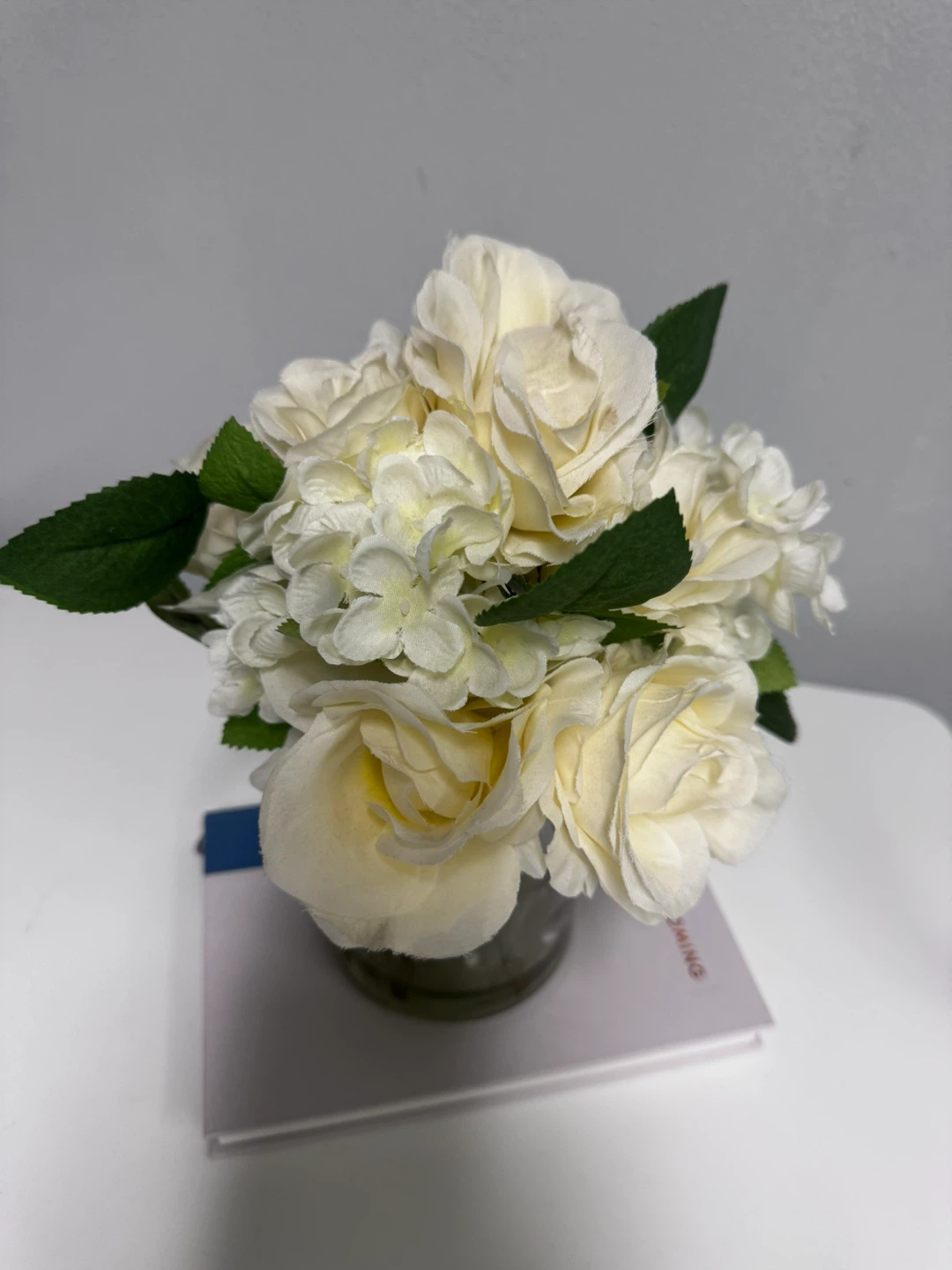 White Rose and Hydrangea Artificial Flower Arrangement - photo 3