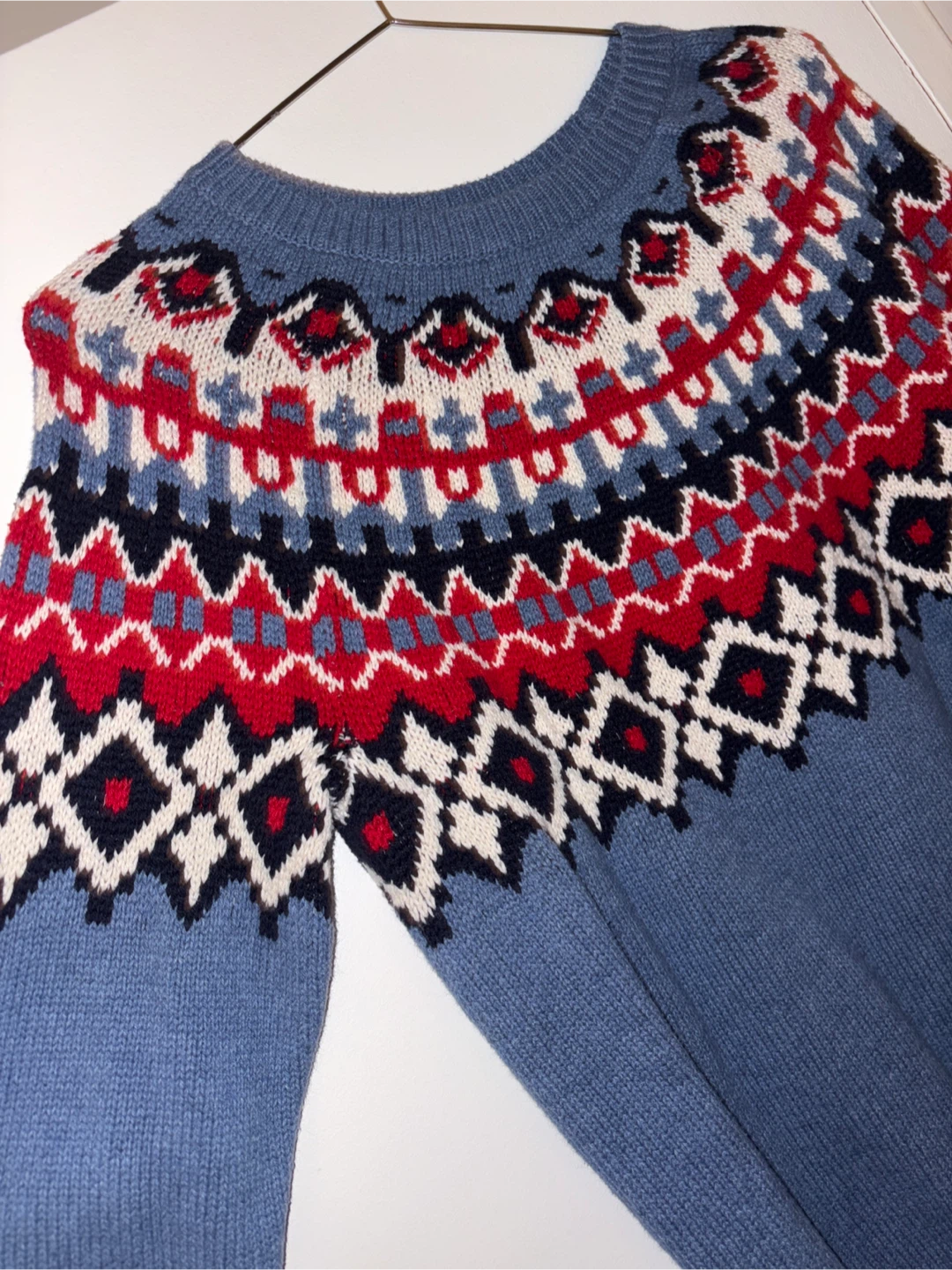 Chaps Fair Isle Sweater - Blue/Red/White - Size M - photo 2