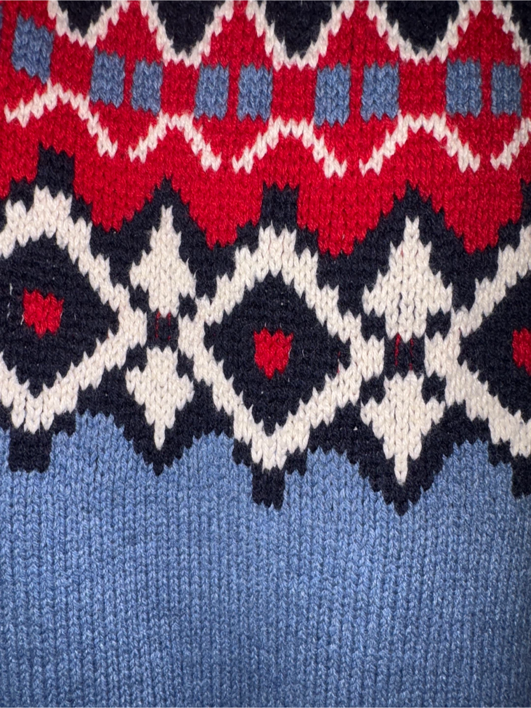 Chaps Fair Isle Sweater - Blue/Red/White - Size M - photo 3