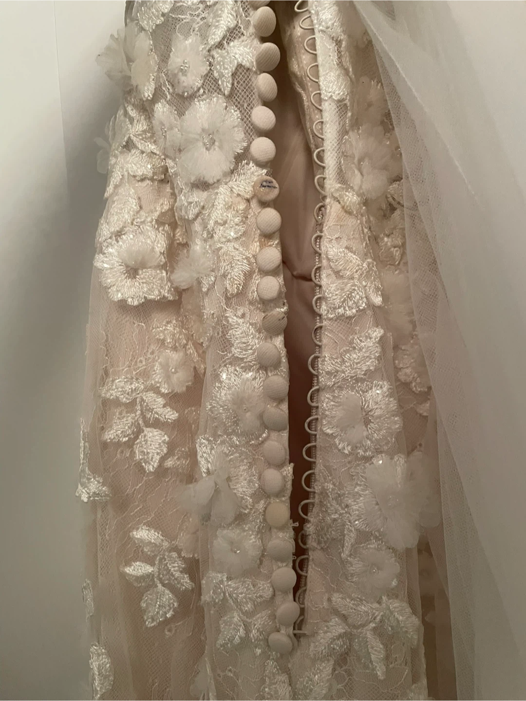 Lacey Tulle Overlay Wedding Dress - photo 4
