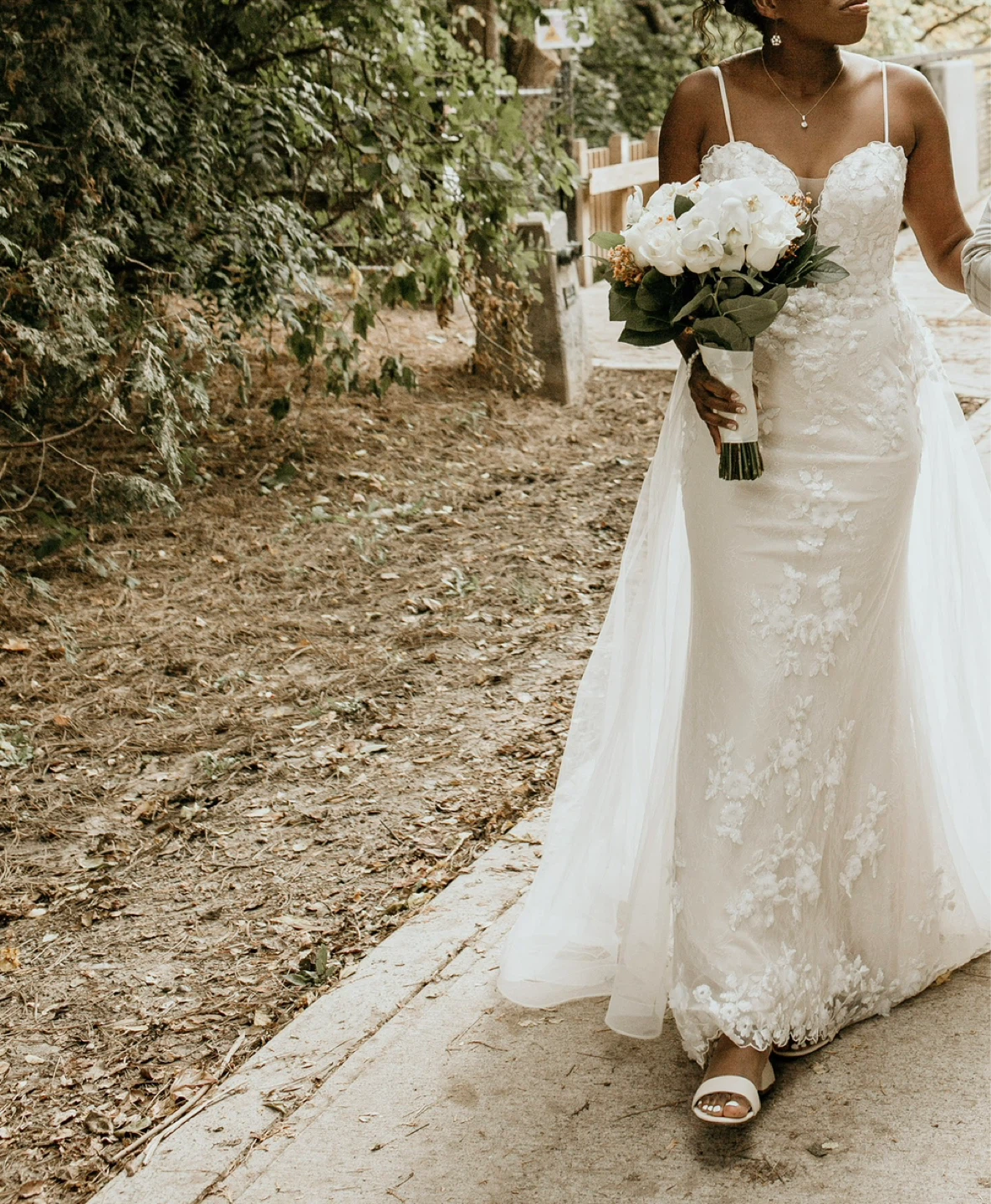 Lacey Tulle Overlay Wedding Dress