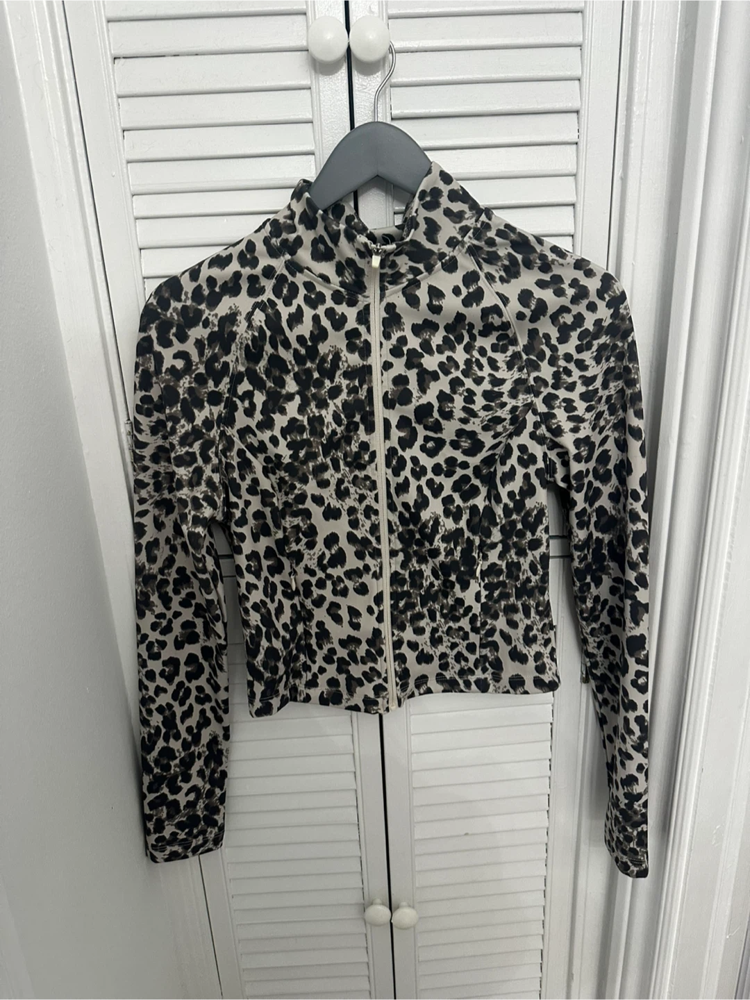 Leopard Print Zip-Up Jacket