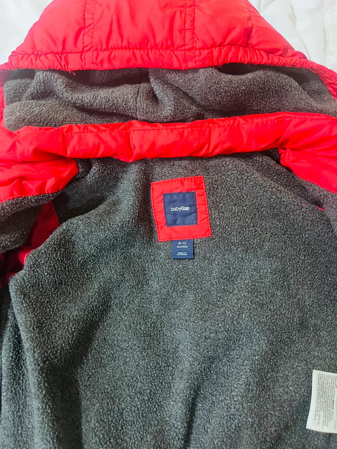 BabyGap Red Puffer Jacket 6-12 Months - photo 2
