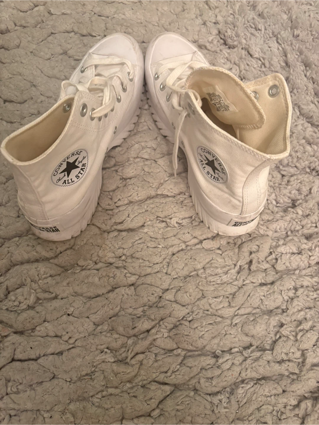 White Converse All Star Lugged High Top Sneakers - photo 2