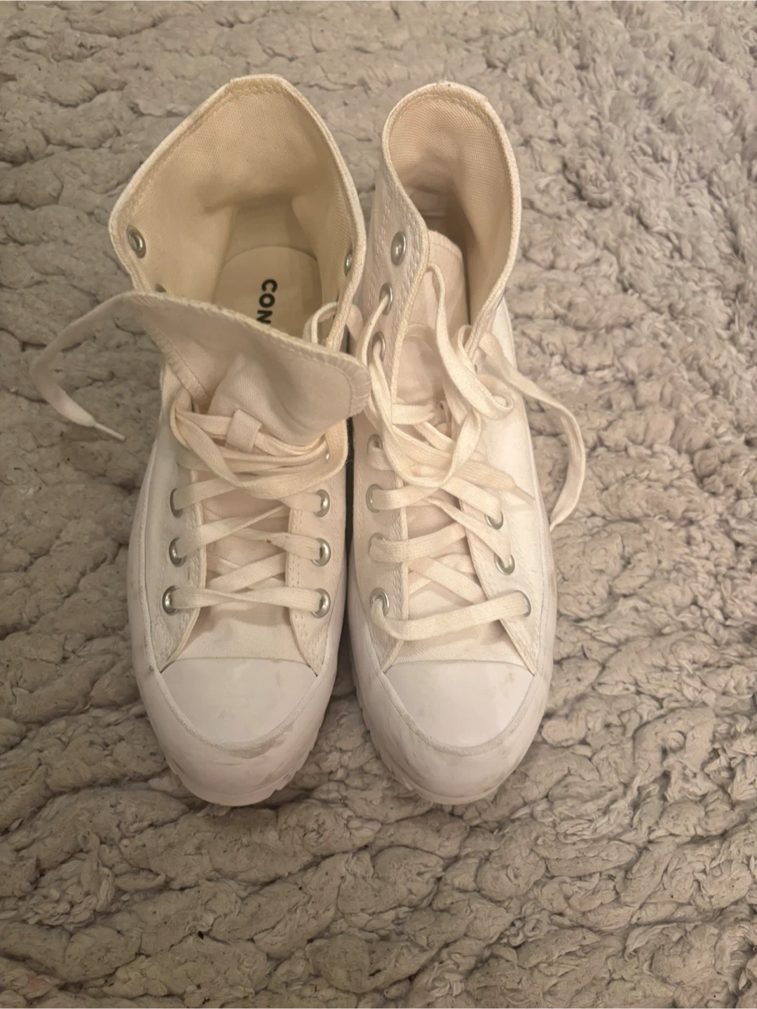 White Converse All Star Lugged High Top Sneakers