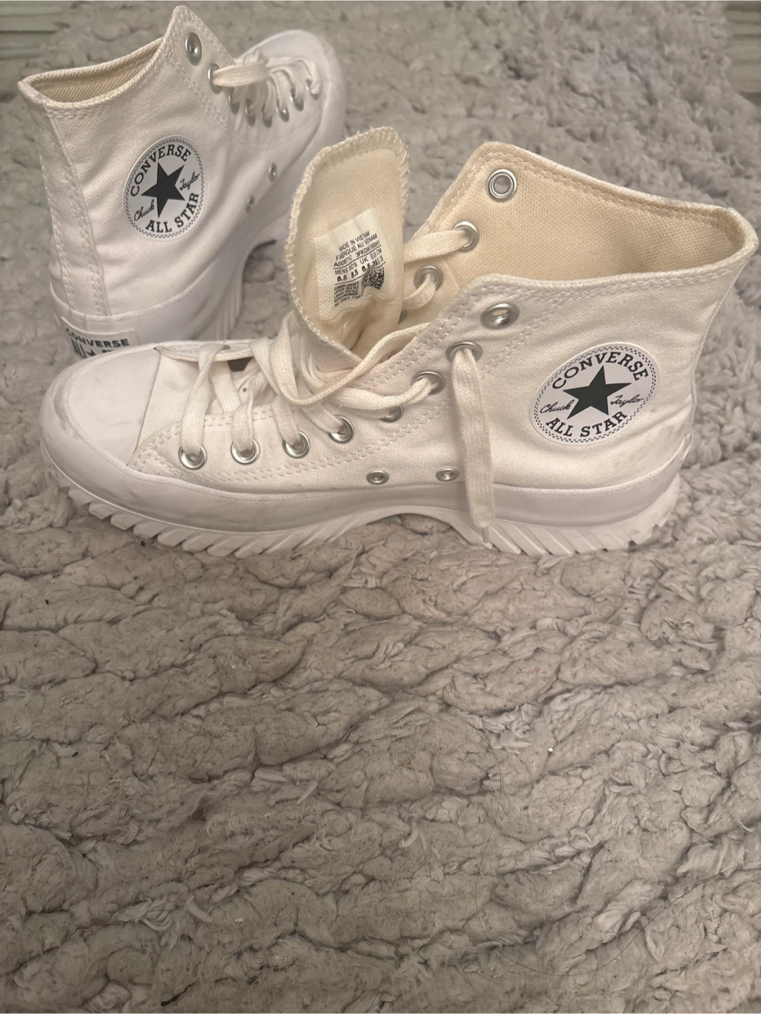 White Converse All Star Lugged High Top Sneakers - photo 4