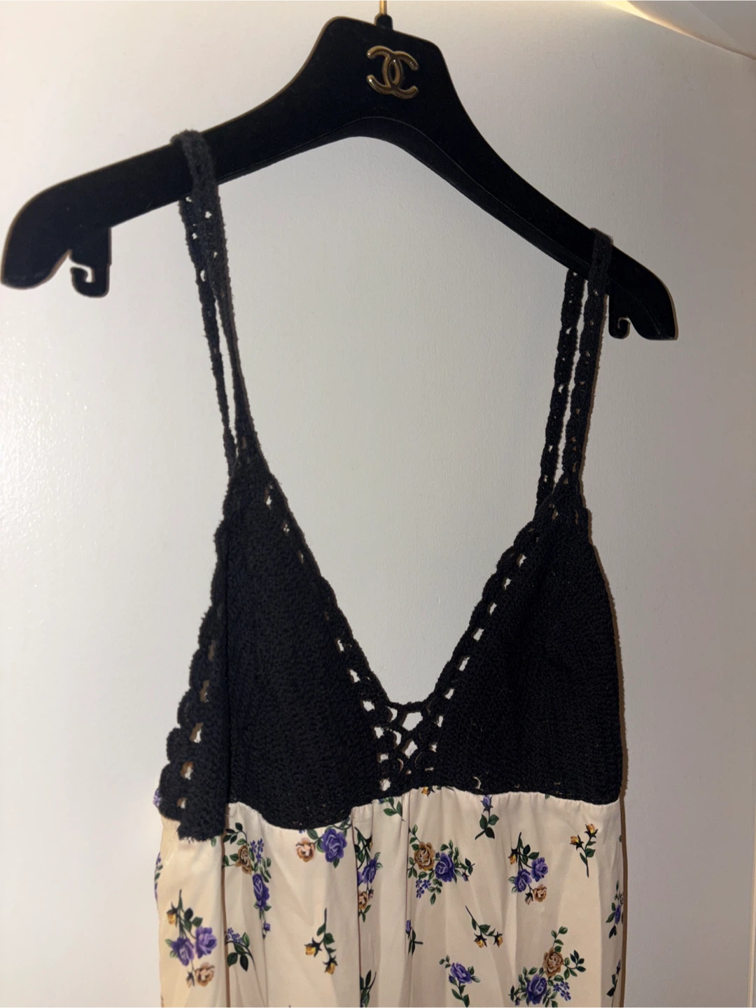 Floral Maxi Dress with Crochet Top - photo 3