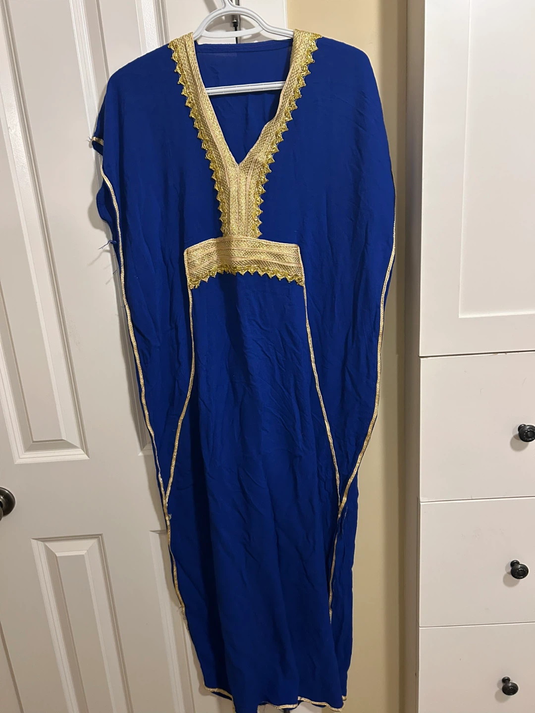 Blue Kaftan with Gold Trim