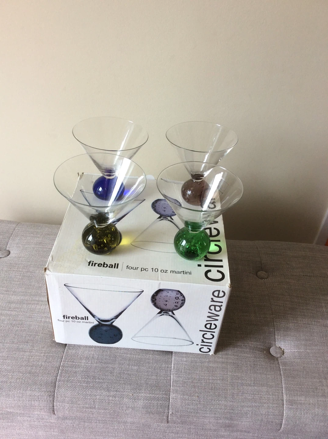 Circleware Fireball Martini Glasses - Set of 4