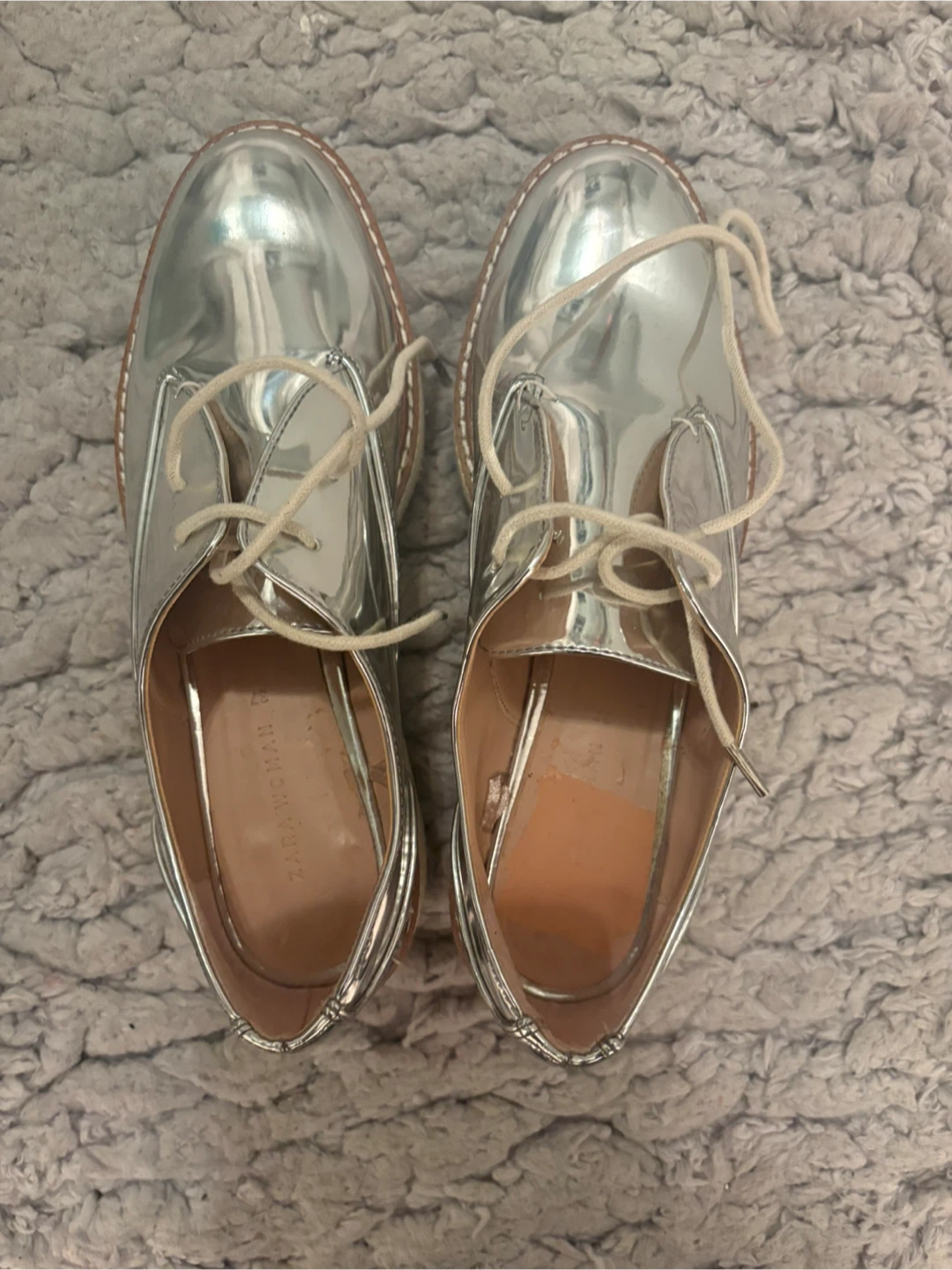 Zara Woman Silver Oxford Shoes - photo 2