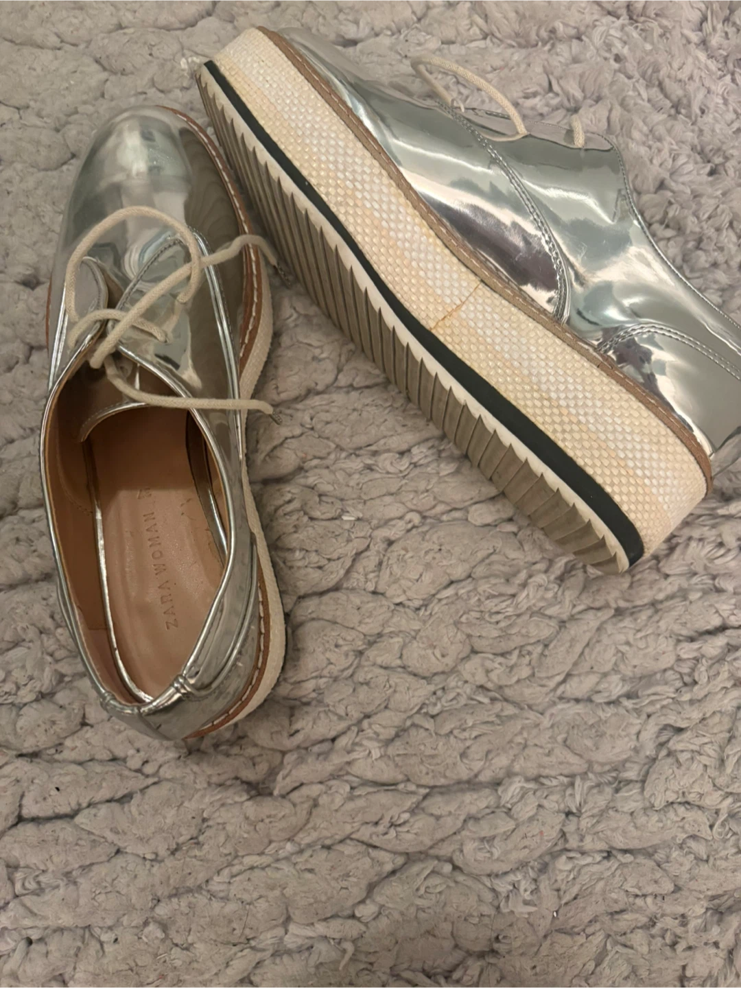 Zara Woman Silver Oxford Shoes - photo 3