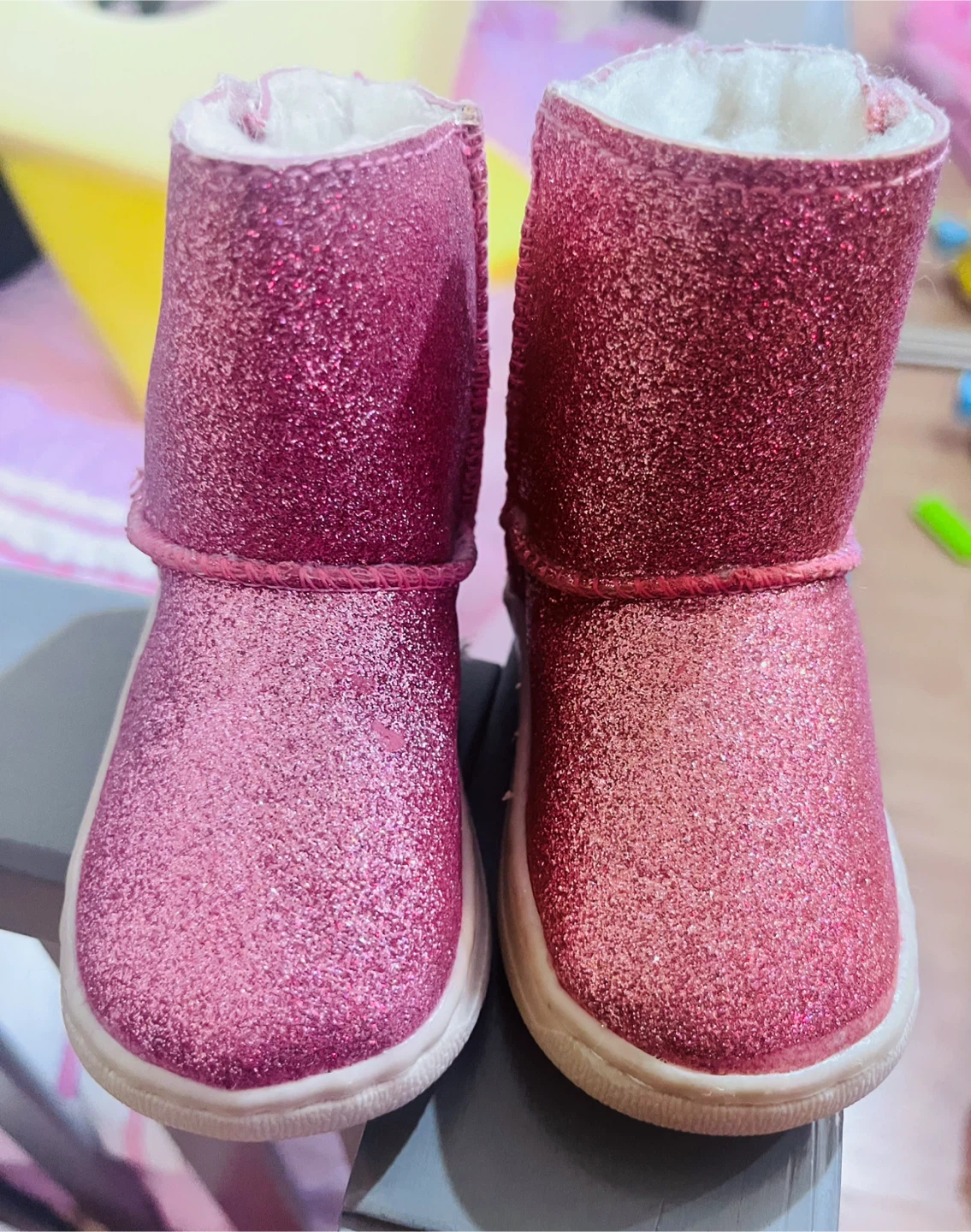 Wonder Nation Pink Glitter Boots Toddler Size 2 - photo 2