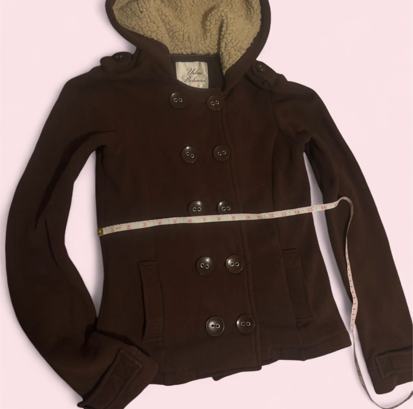 Urban Behavior Hooded Double-Breasted Jacket - Brown - photo 3
