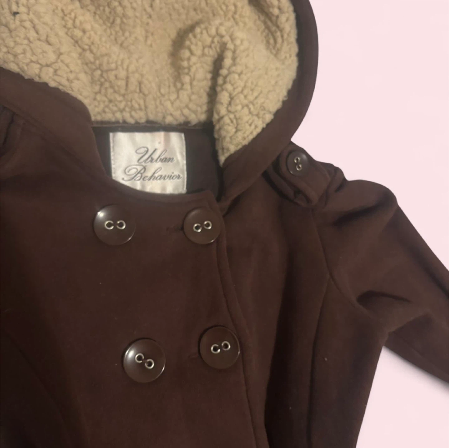 Urban Behavior Hooded Double-Breasted Jacket - Brown - photo 2