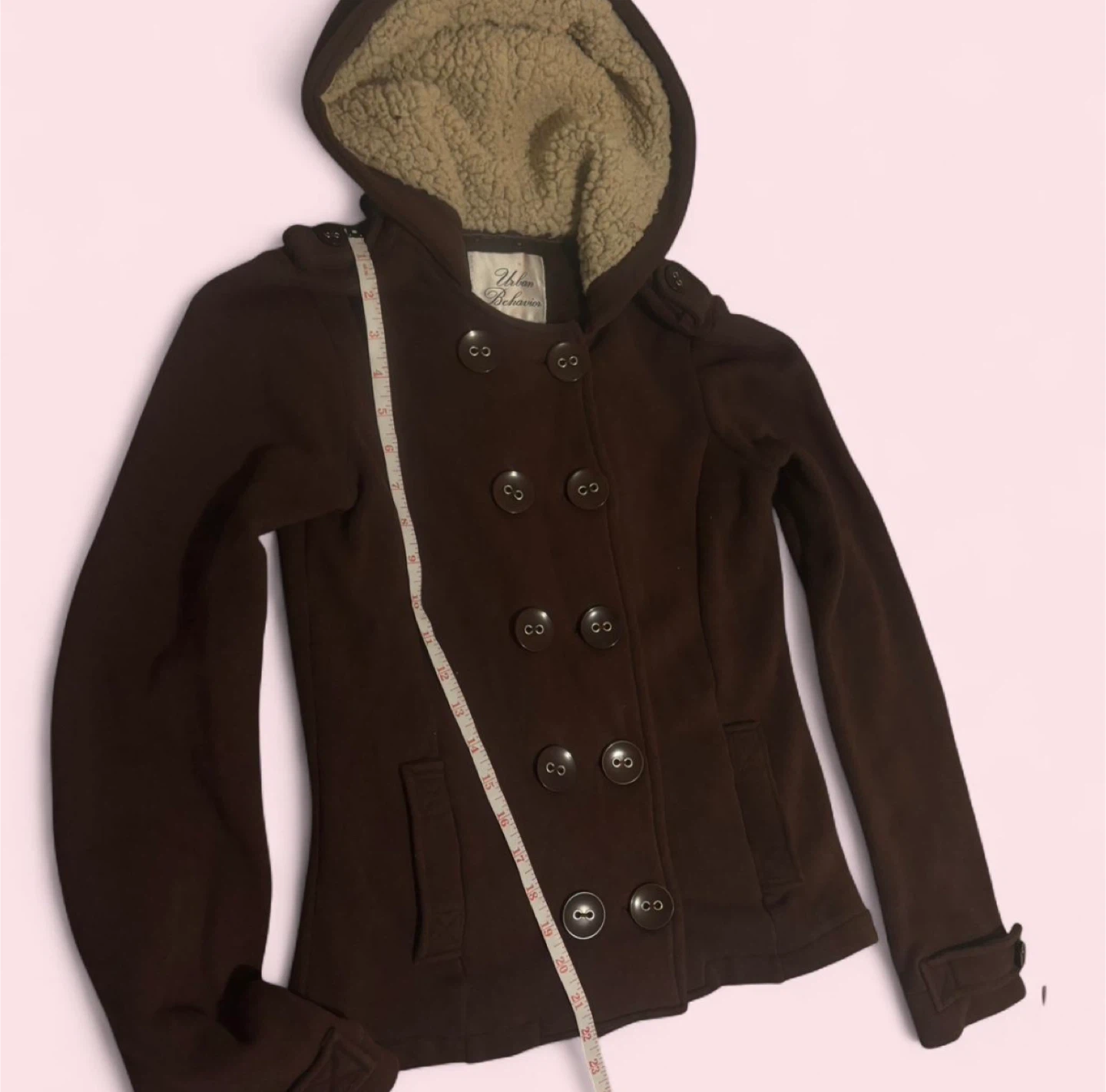 Urban Behavior Hooded Double-Breasted Jacket - Brown - photo 5