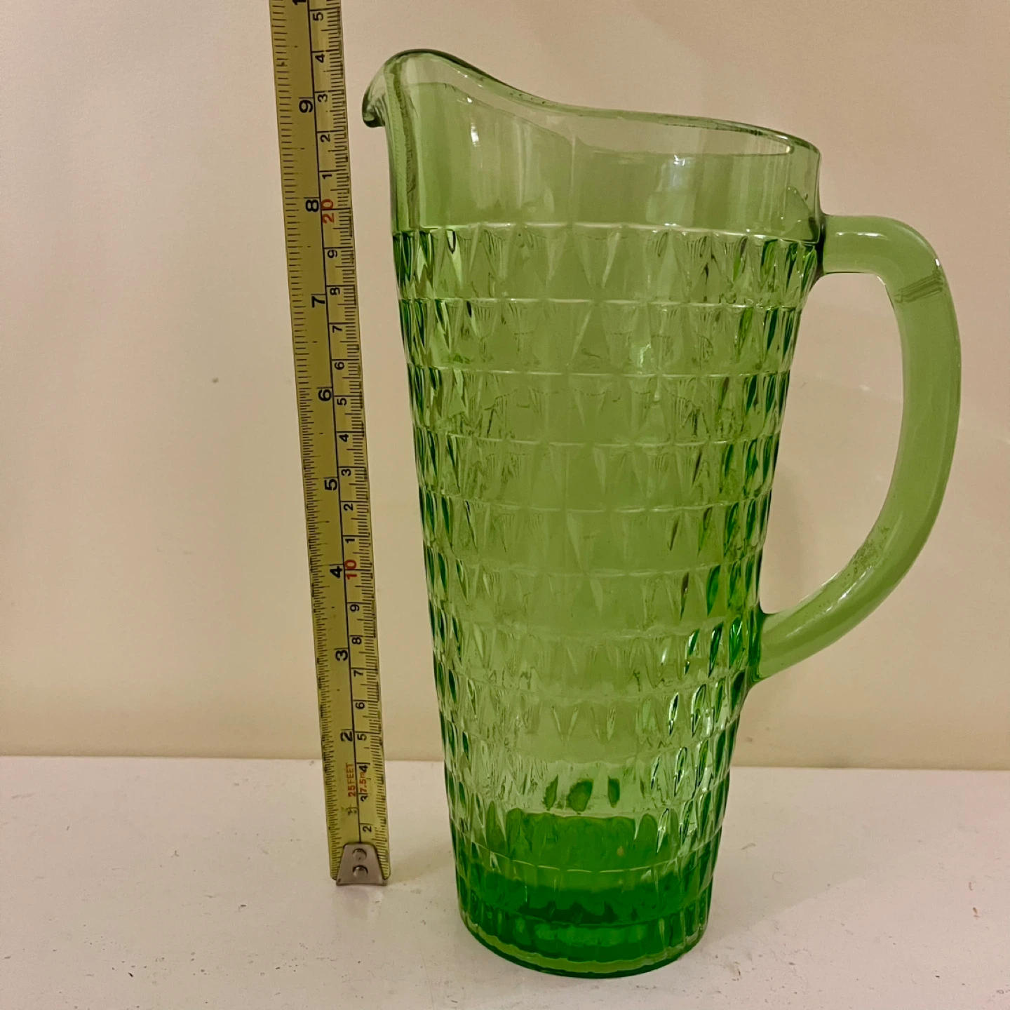 Vintage Green Glass Pitcher - photo 5