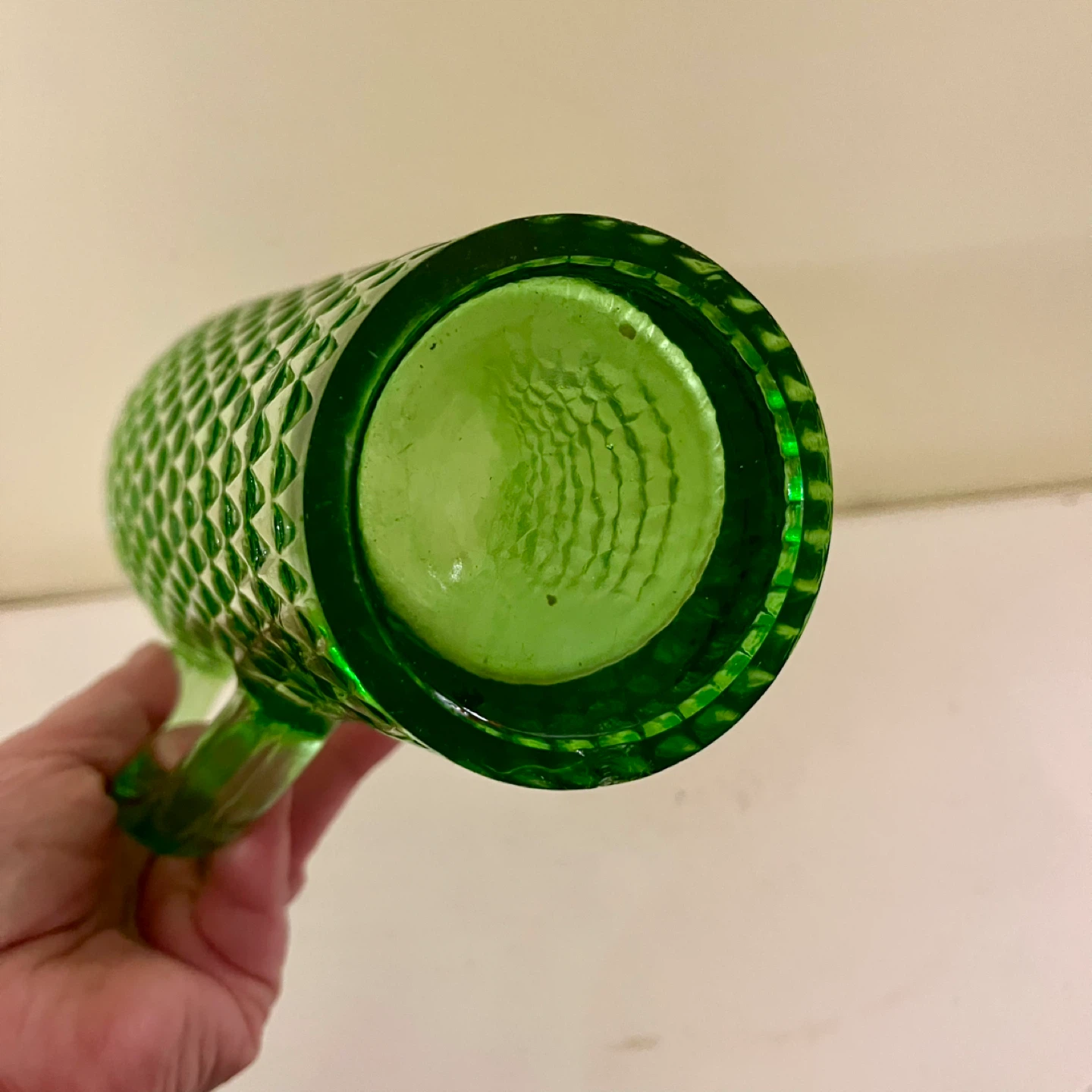 Vintage Green Glass Pitcher - photo 4