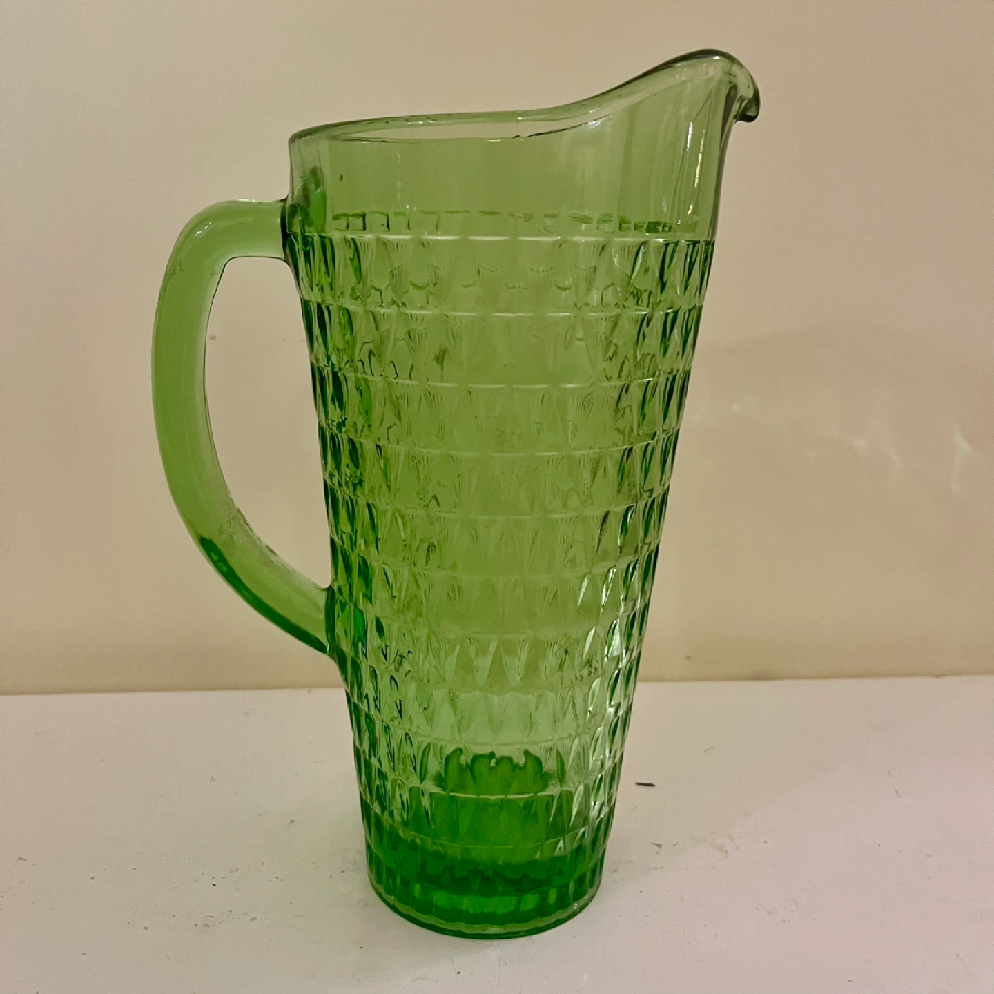 Vintage Green Glass Pitcher - photo 2