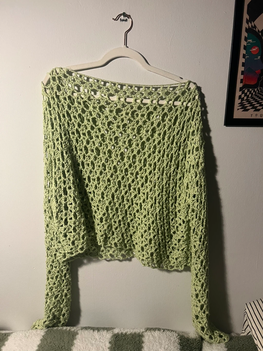 Hand-made Crocheted Mesh Sweater