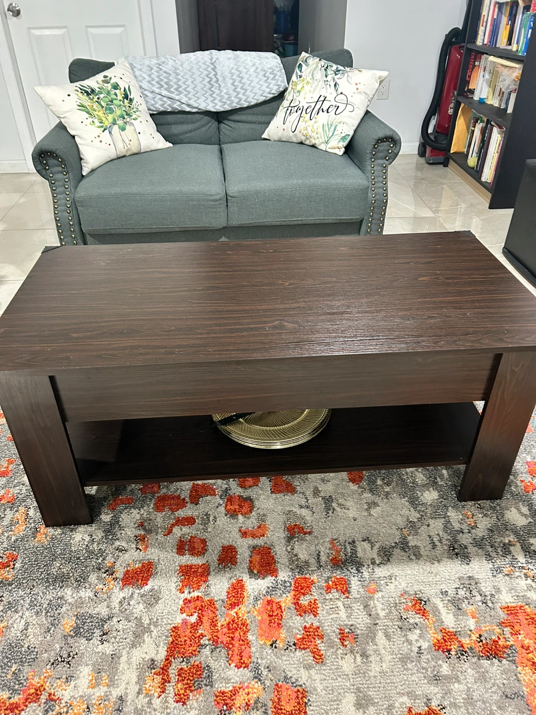 Dark Wood Coffee Table with Storage - photo 4