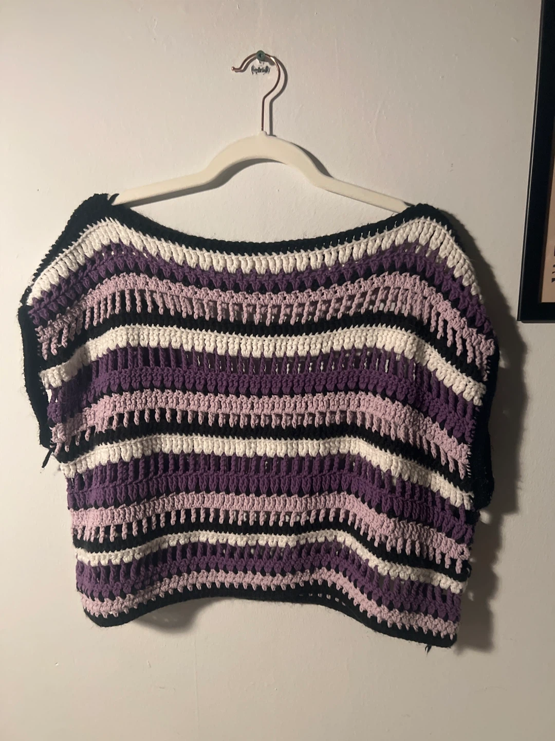Hand-made Crocheted Striped Top