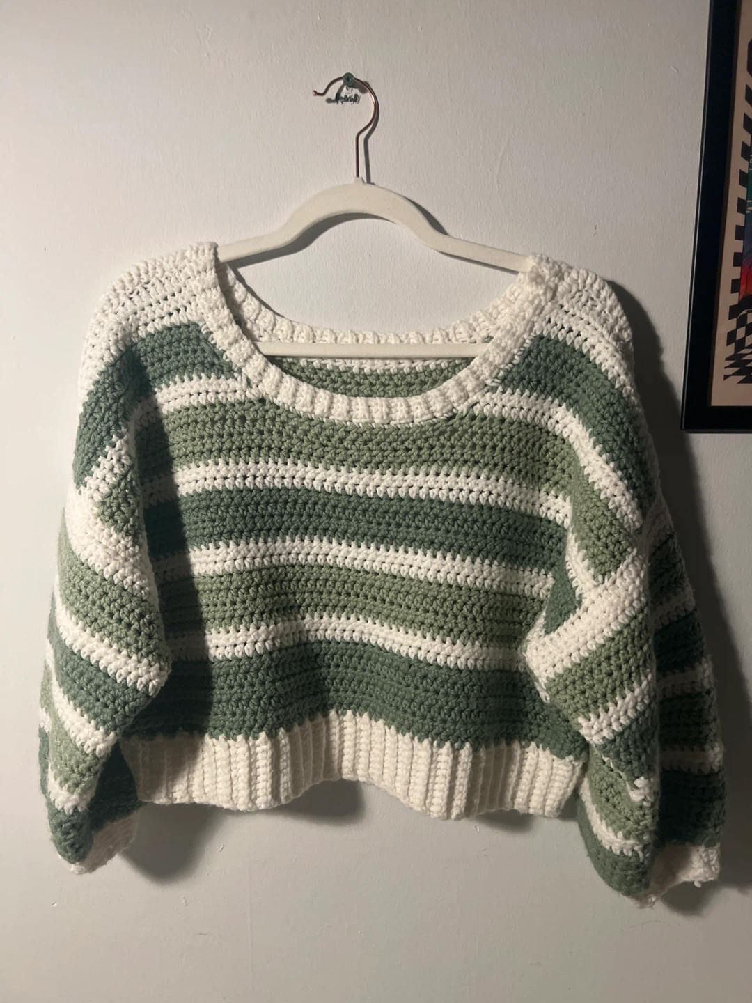 Hand-made Crocheted Striped Sweater
