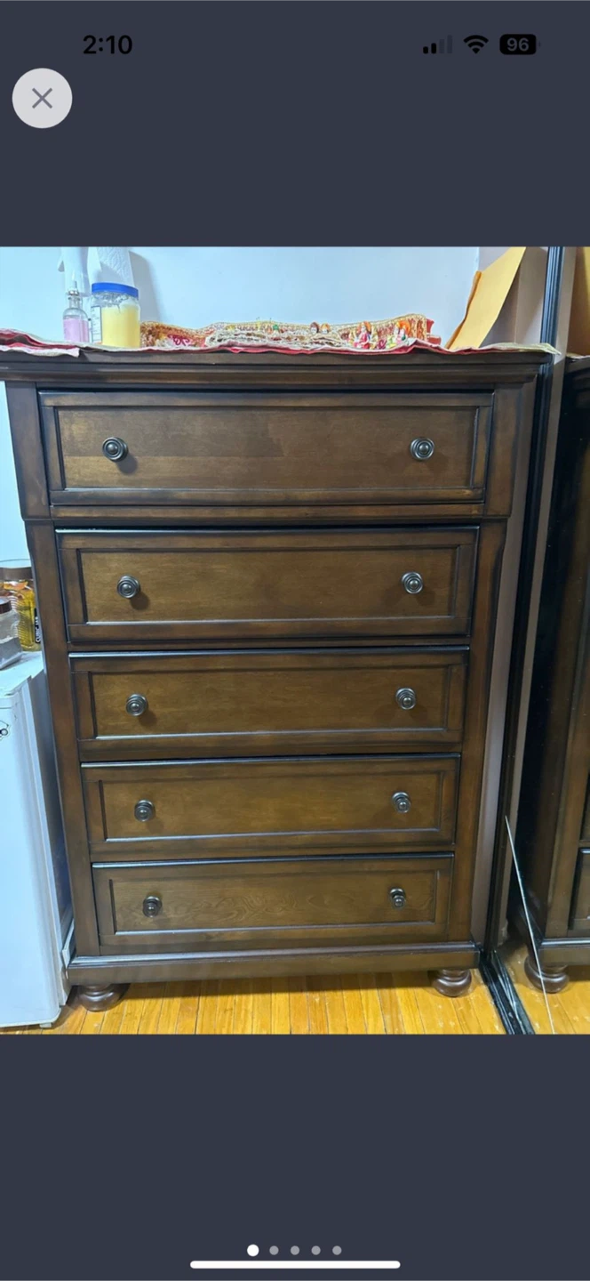 Solid Wood 5-Drawer Chest