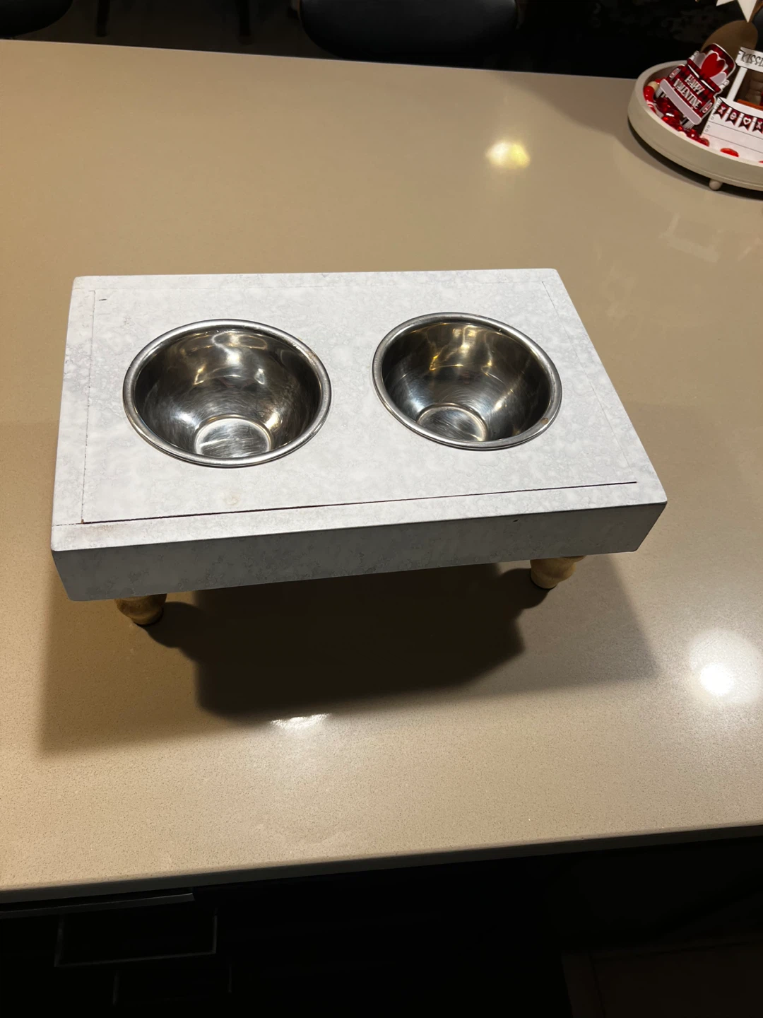 Elevated Double Pet Bowl Feeder with Stainless Steel Bowls