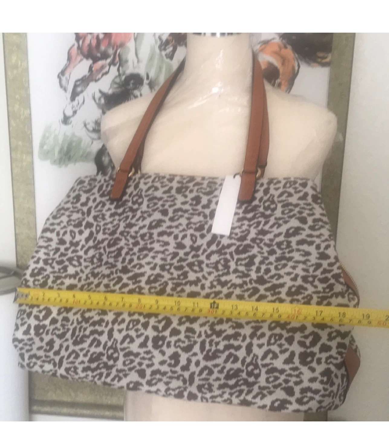 ACCEPTING OFFERS Sole Society Leopard Print Tote with Tan Straps - photo 3