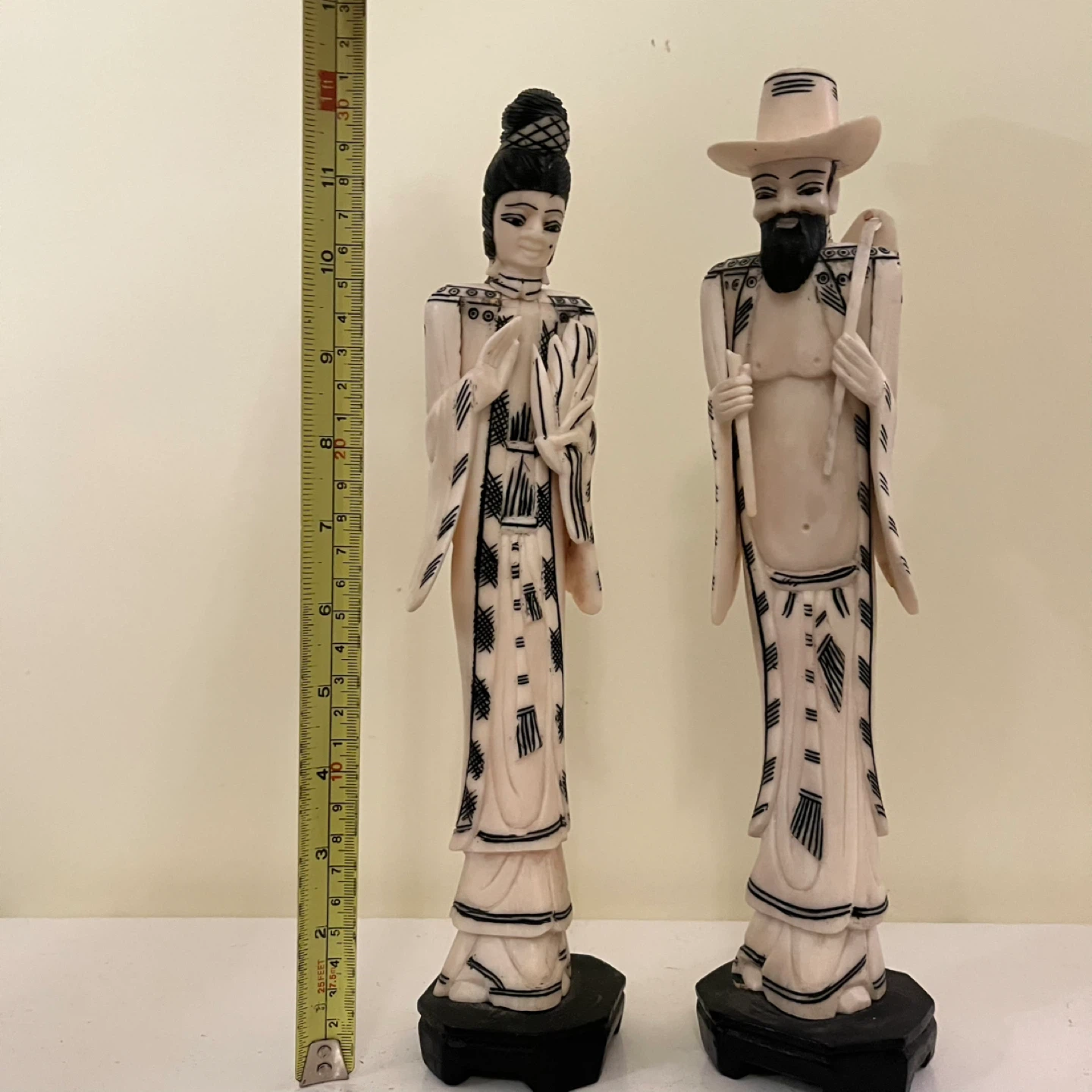 Pair of MCM Bovine Bone Figurines - photo 2