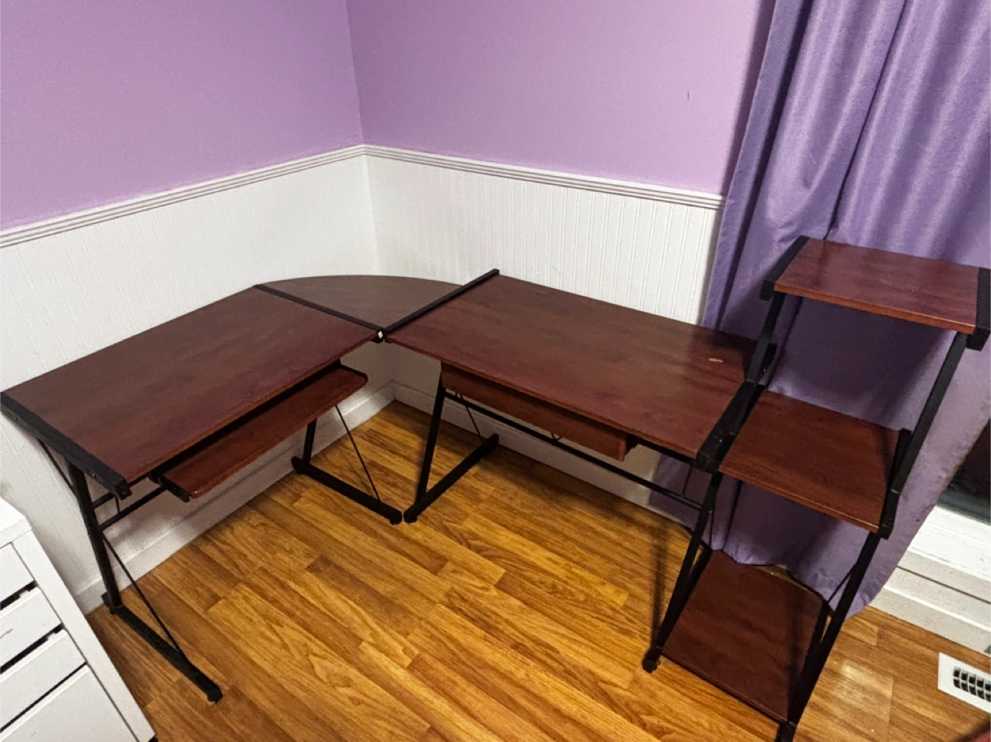 L-Shaped Corner Desk with Shelving Unit - photo 2