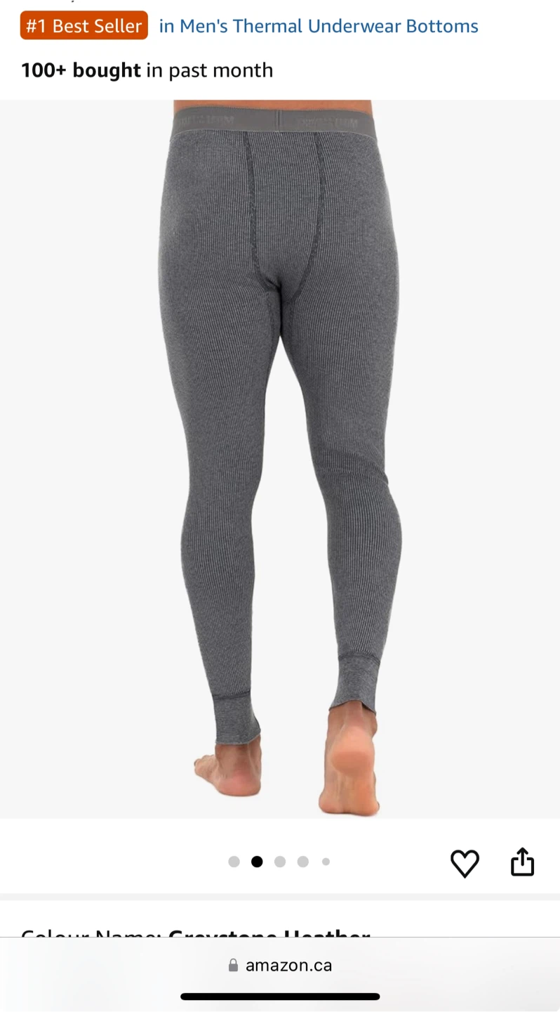 Fruit of the Loom Men's Thermals - Grey Heather - photo 2