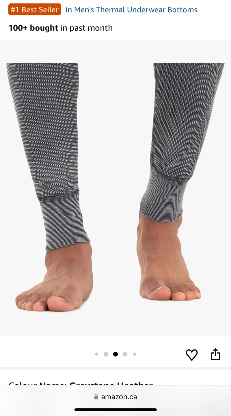 Fruit of the Loom Men's Thermals - Grey Heather - photo 3