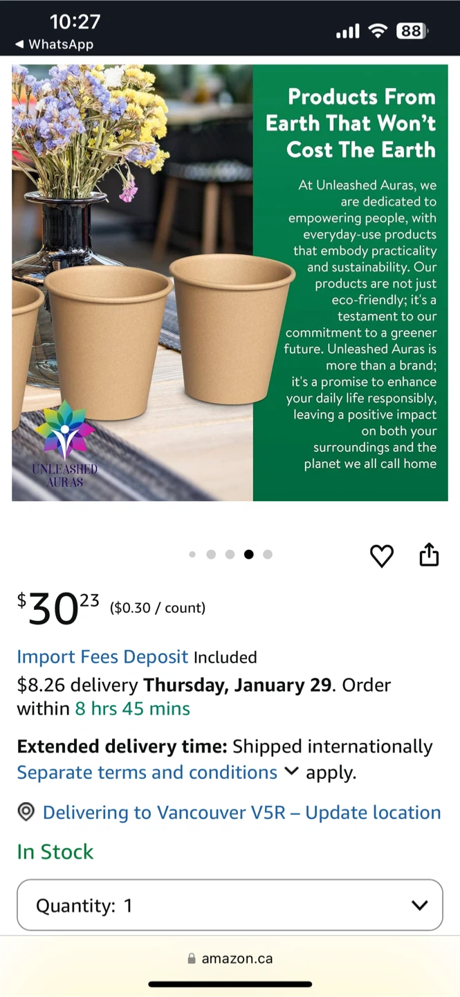 Unleashed Auras 8oz Kraft Paper Cups - 50Pack - photo 3