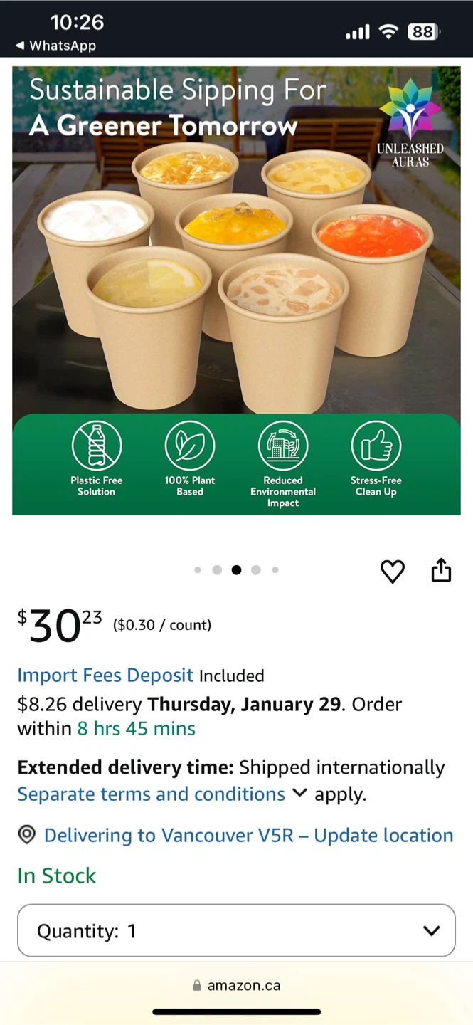 Unleashed Auras 8oz Kraft Paper Cups - 50Pack - photo 2