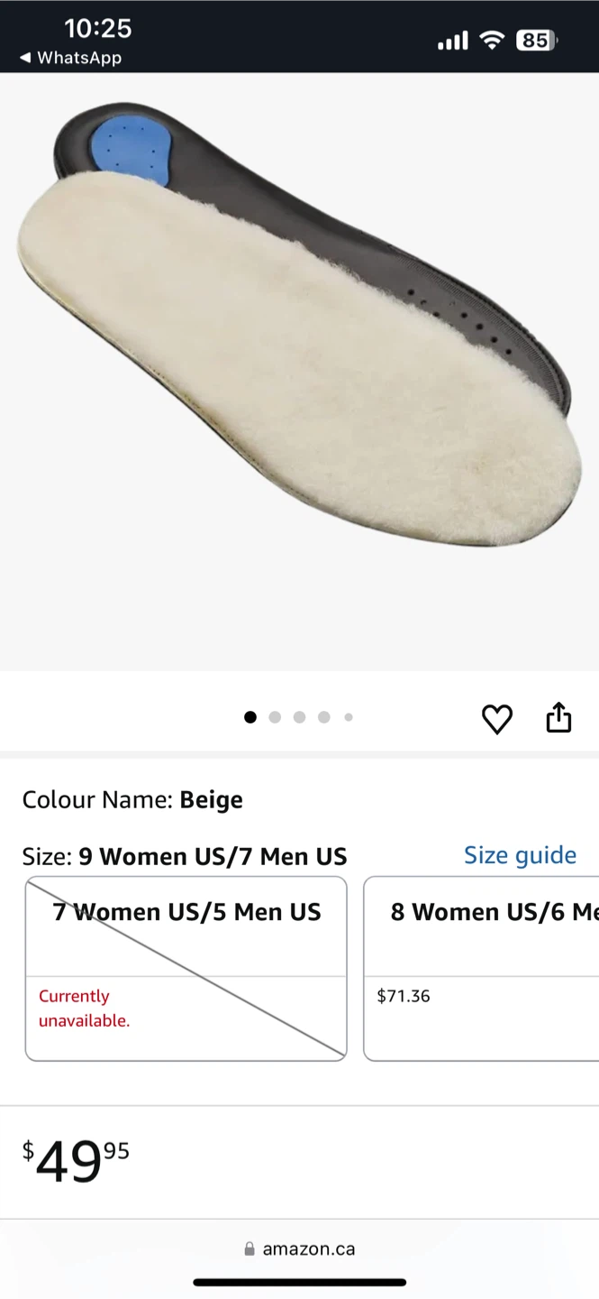 Blundstone Sheepskin Footbeds - Size 9 Women/7 Men - Beige