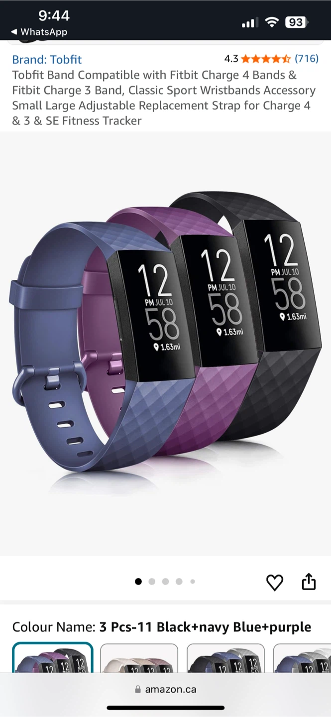 Tobfit 3-Pack Replacement Bands for Fitbit Charge 4/3/SE