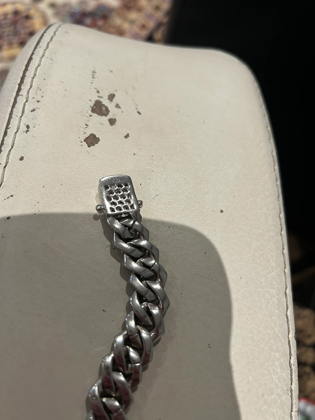 Sterling Silver Bracelet Cuban link moissanite - photo 3