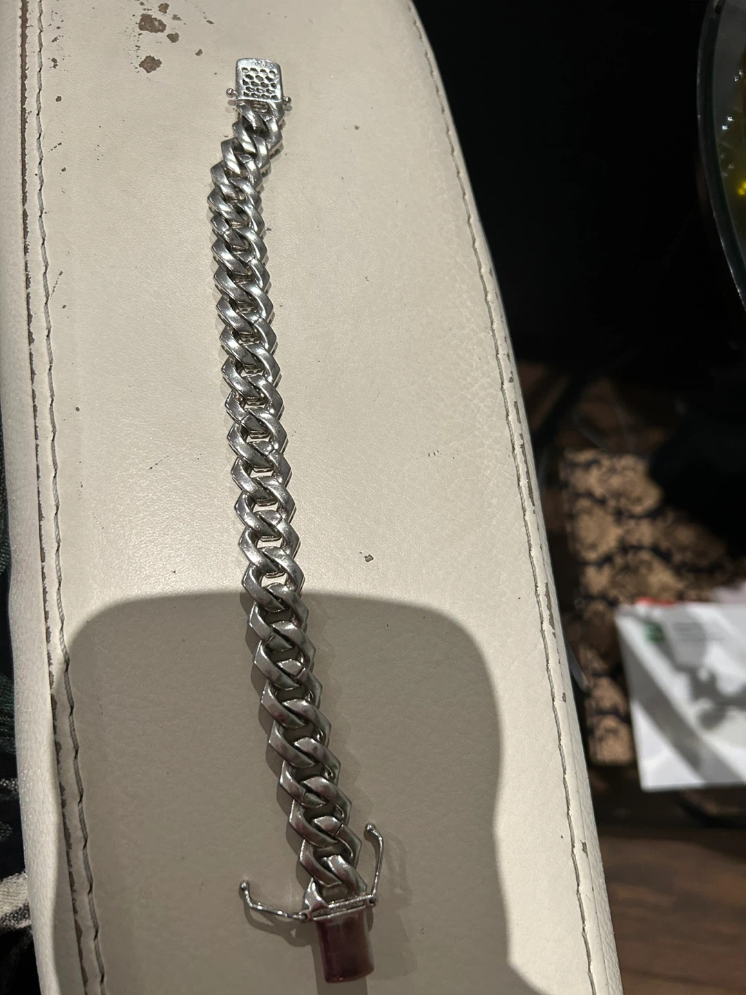 Sterling Silver Bracelet Cuban link moissanite - photo 2
