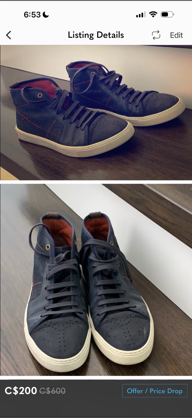 Yves Saint Laurent High Top Sneakers - Navy Blue