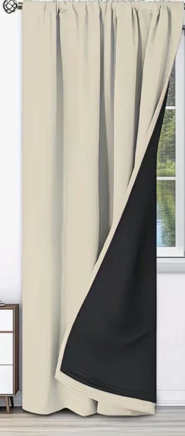 3 x Blackout Curtain Panel 35x63 inch - beige