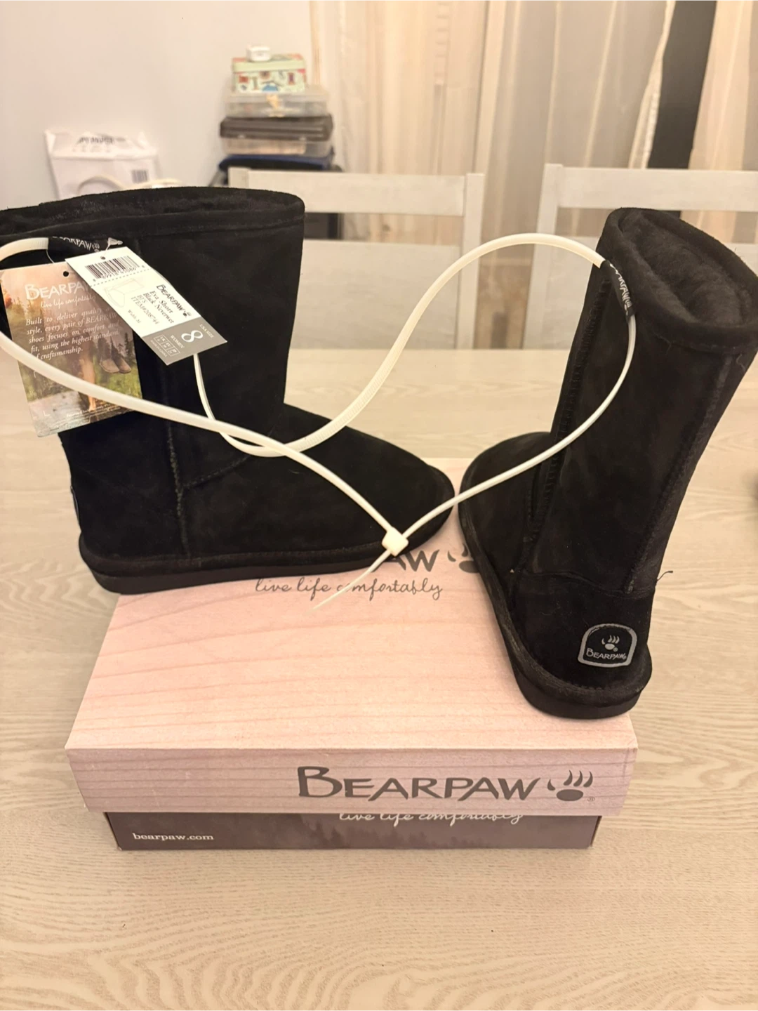 Bearpaw Black Suede Boots Size 8 - photo 4