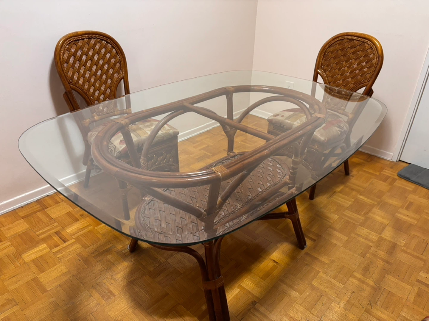 Dining Set with Glass Top Table and 4 Chairs - photo 4