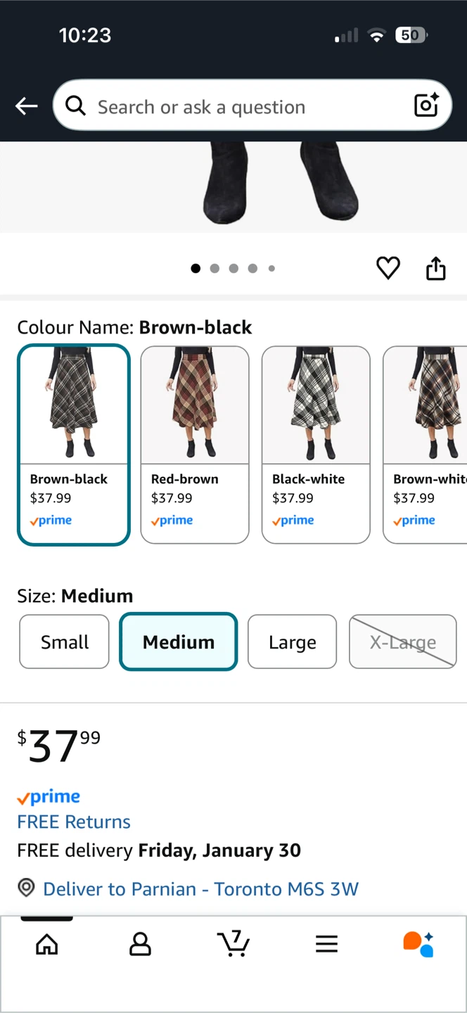 Plaid Midi Skirt - Brown-black - Medium - photo 5