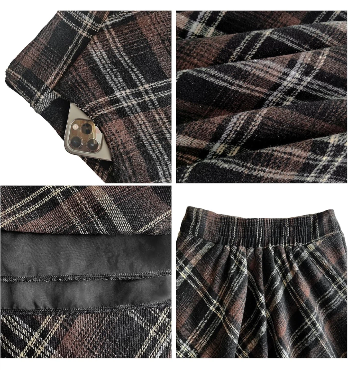 Plaid Midi Skirt - Brown-black - Medium - photo 4