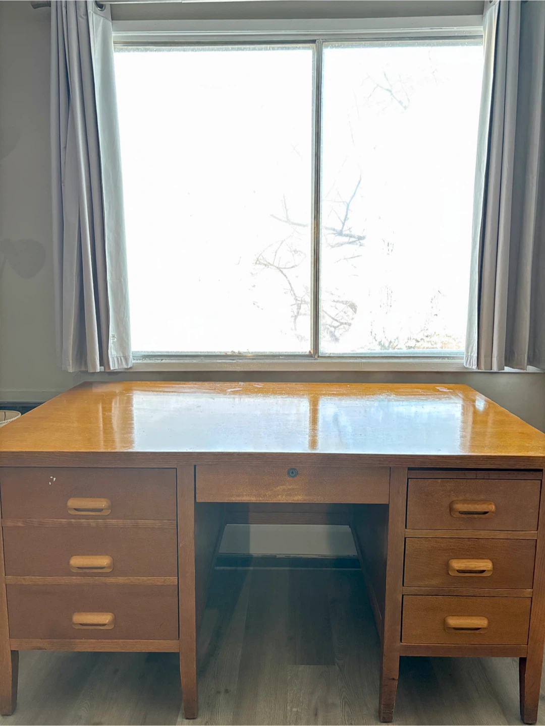 Wooden Desk with Drawers