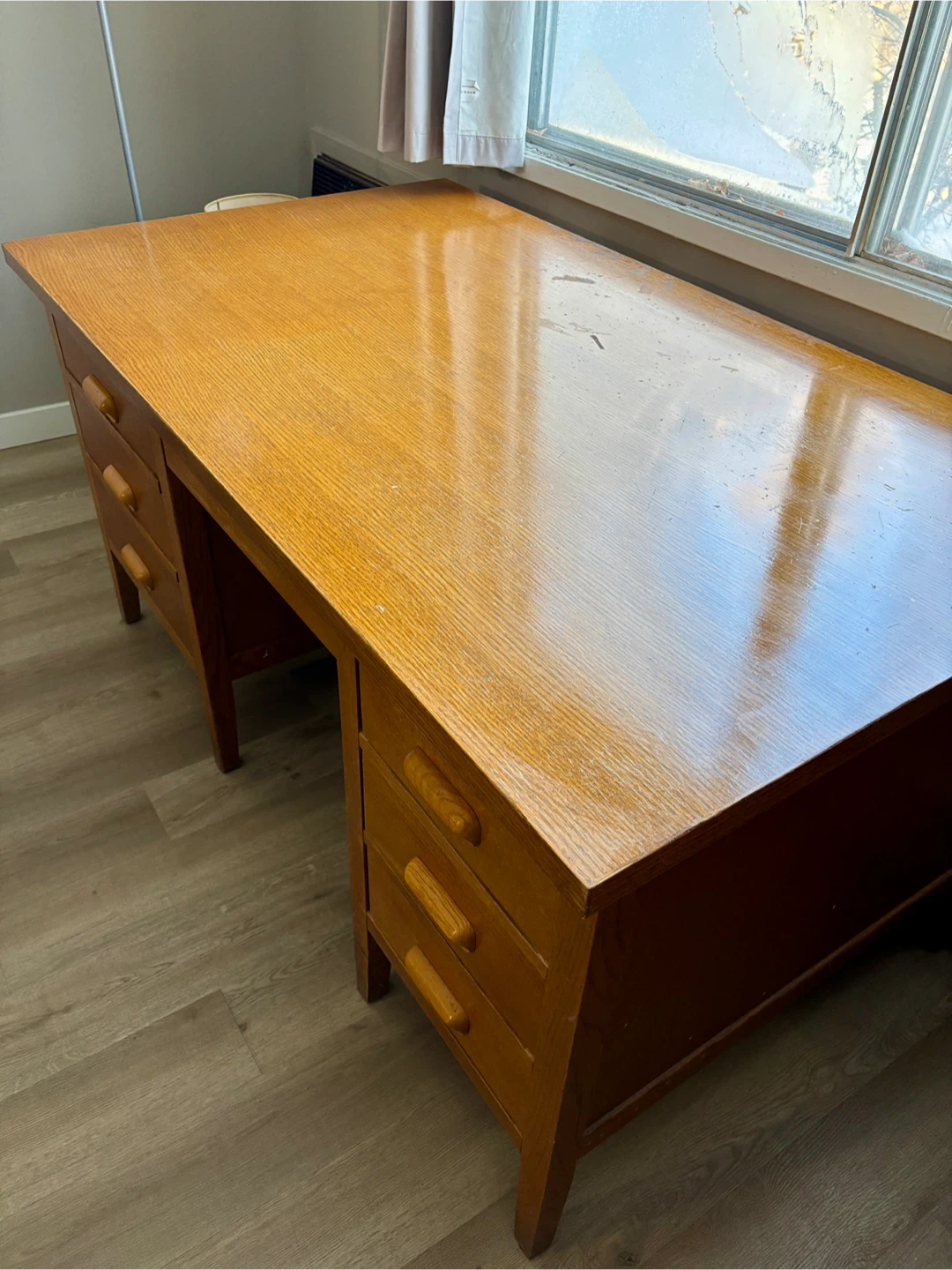 Wooden Desk with Drawers - photo 2