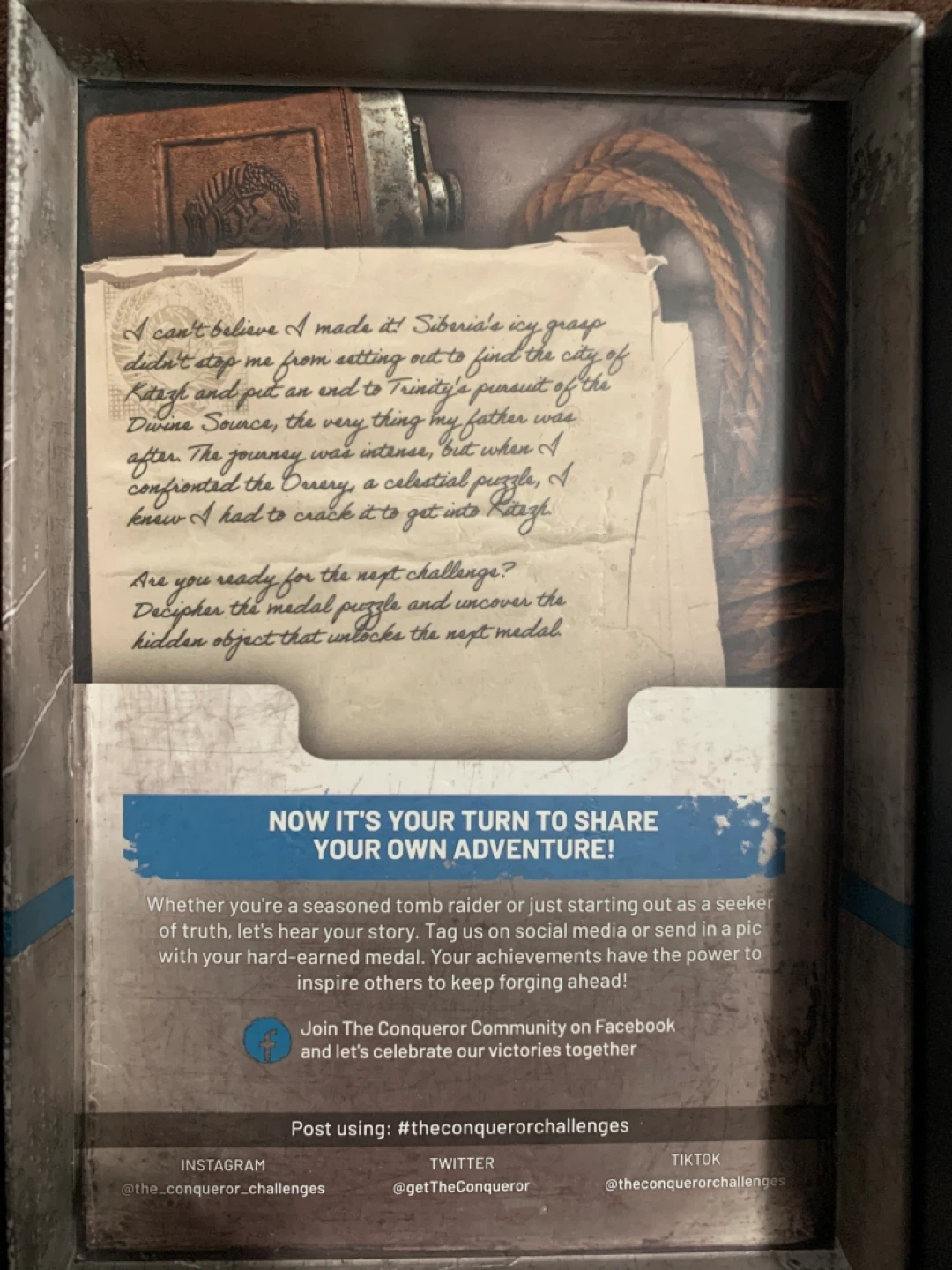 Rise Of The Tomb Raider The Conqueror Virtual Challenge Medal - photo 5