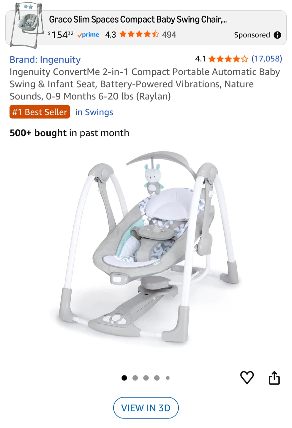 Inguity 2 in 1 swing for sale urgent