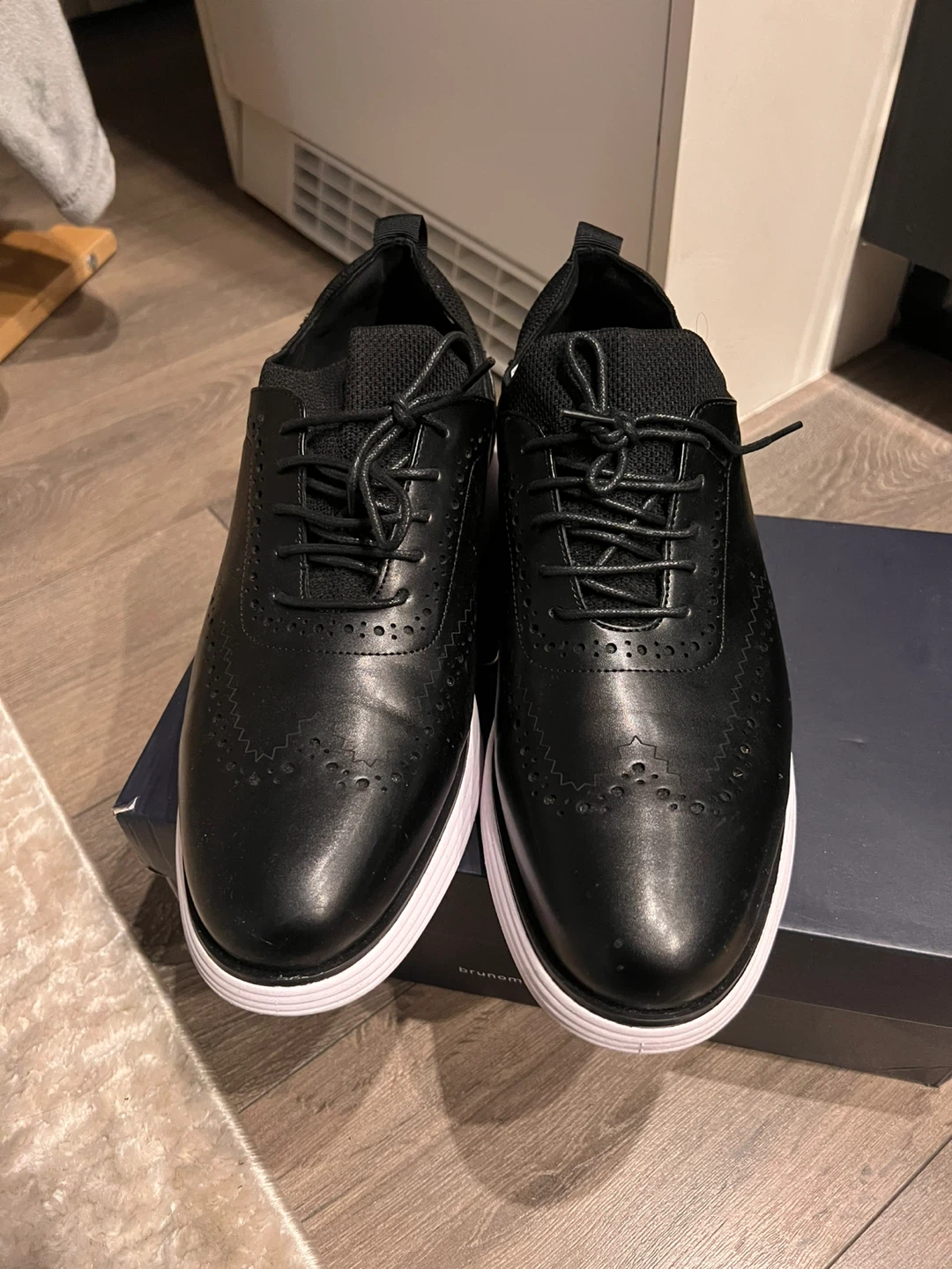 Bruno Marc Men's Black Wingtip Brogue Business Shoes - photo 4